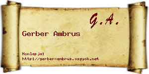Gerber Ambrus névjegykártya